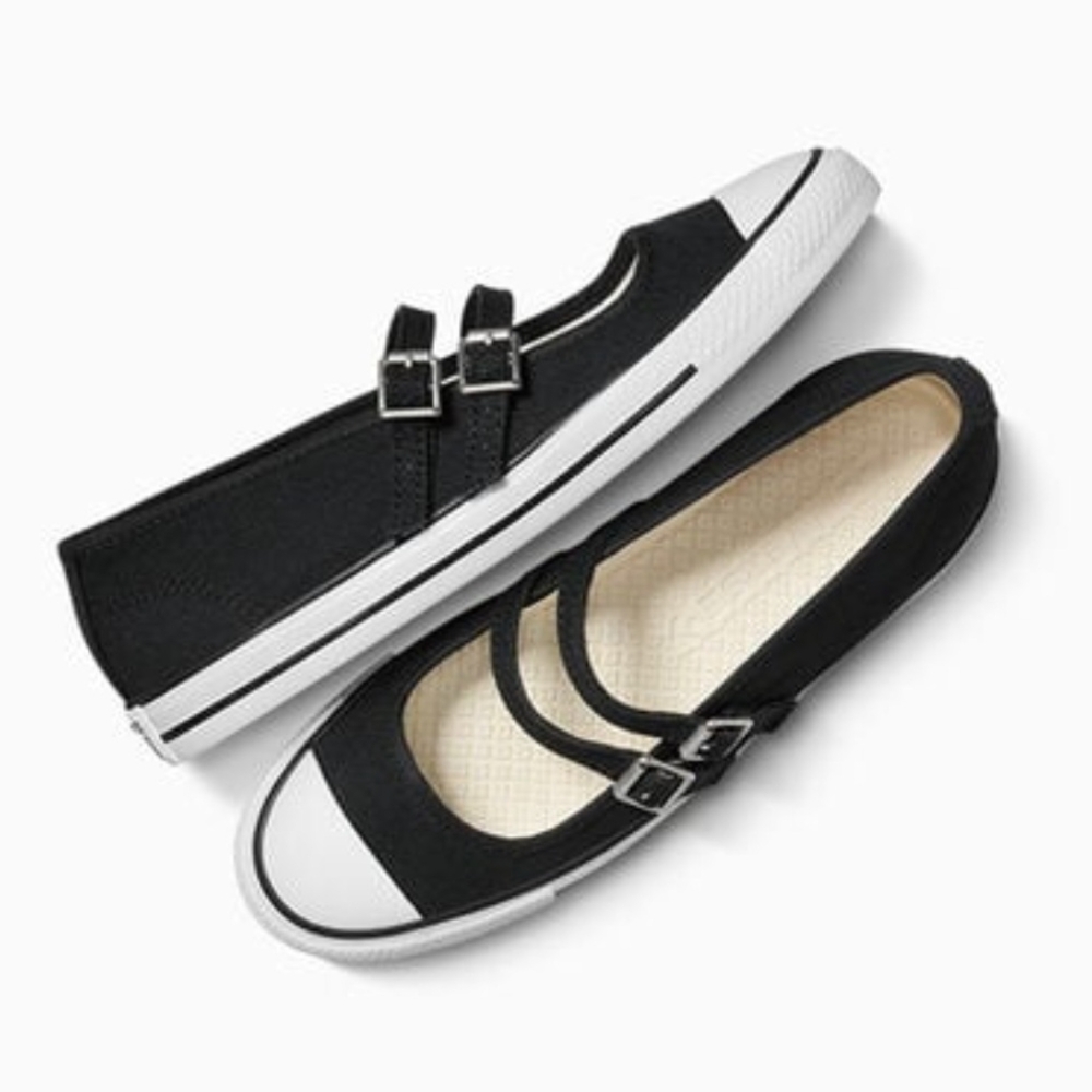 Women's Black Canvas Mary Jane Sneakers